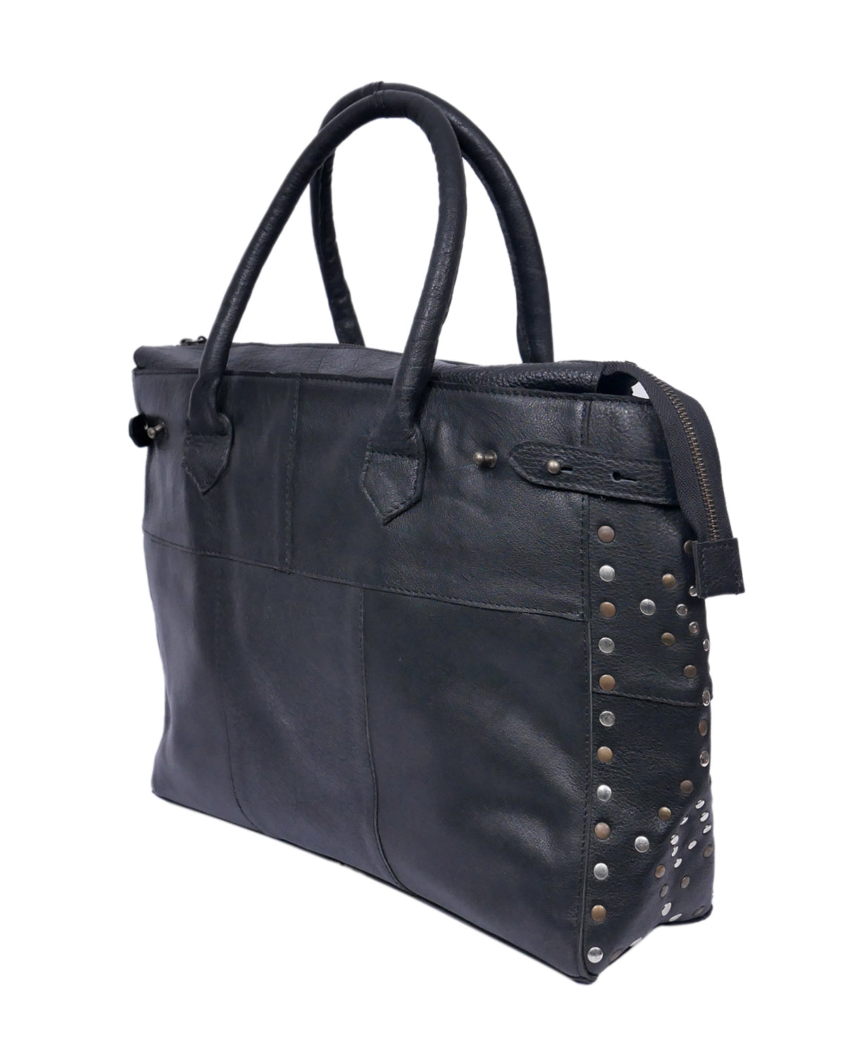 Elegance Redefined: Introducing the Black Leather Shoulder Bag with Ripits. Art: BG-1496 Pack of 25
