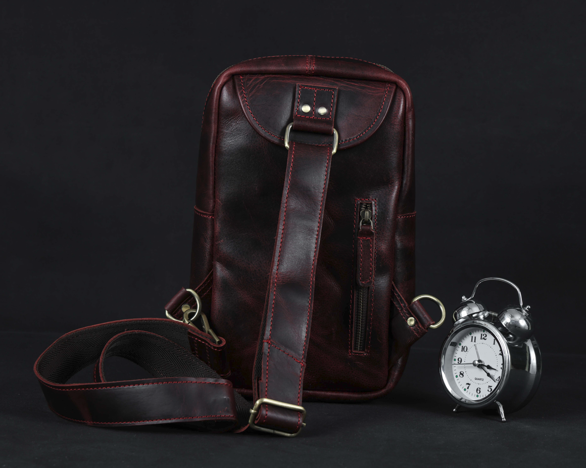 Brown Small Crossbody Leather Bag" Art: BG-1617 Pack of 25