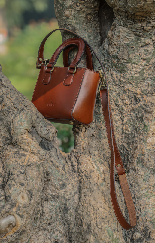 Brown&Black Leather Sling Bag: Elevate Your Urban Style, Art: BG-1569 Pack of 25