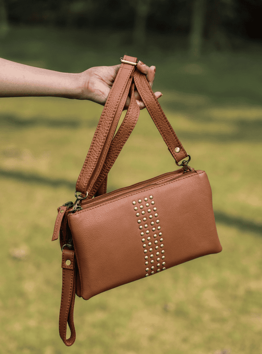 Effortless Elegance: Tan Soft Leather Sling Bag for Stylish Convenience. Art: BG-1584 Pack of 25