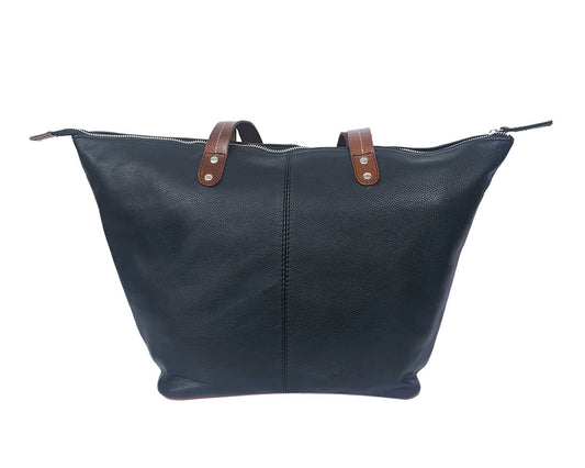 Stylish Black Soft Leather Tote Bag - Versatile & Chic Art-BG-1525 Pack of 25
