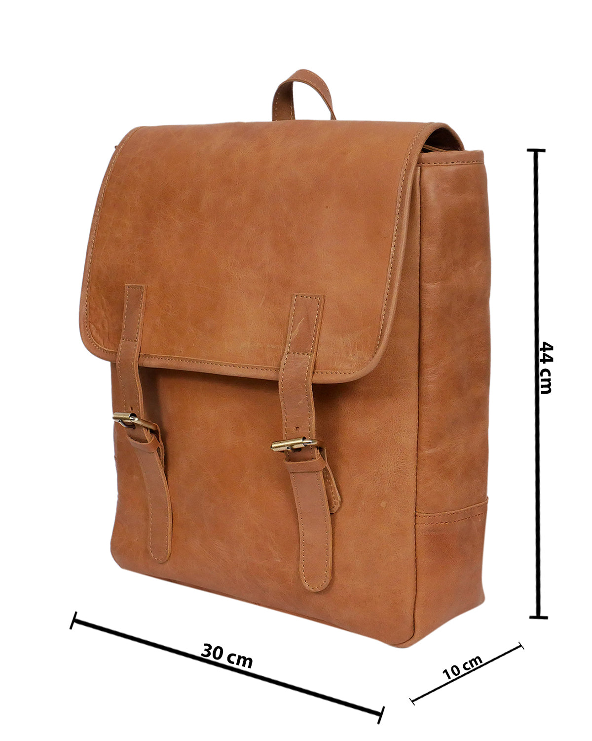 Elevate Your Style with our Classic Tan Leather Backpack. Art: BG-1486 Pack of 25