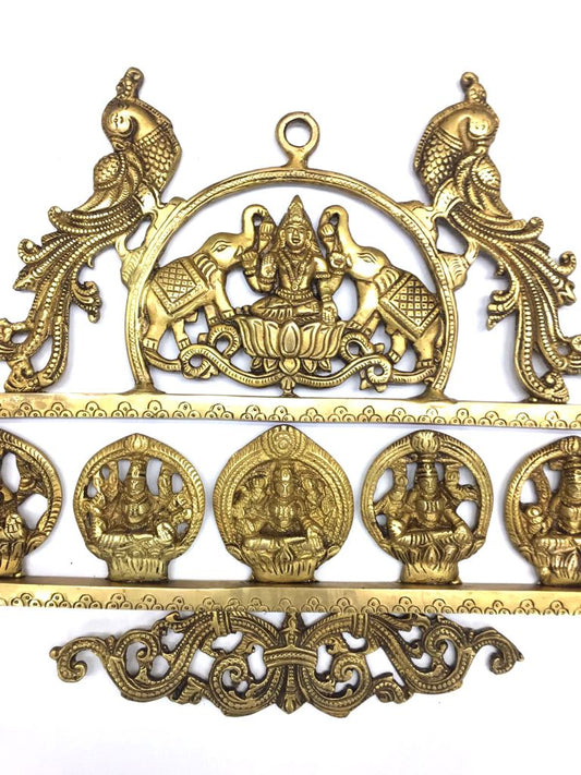 Goddess Ashta Lakshmi Elephant Hand Carved Brass Wall Hanging By Tamrapatra Pack of 25