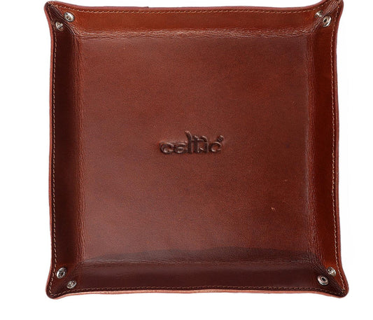 Brown Color Pure Leather Tray For Office Use Pack of 50
