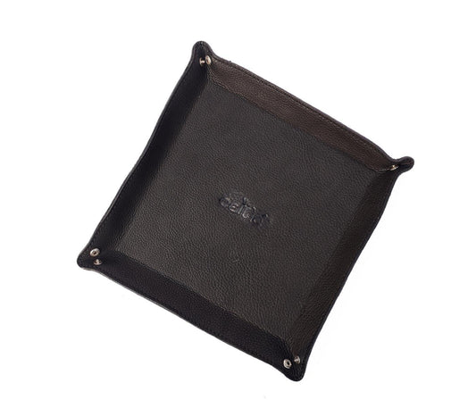 Black Color Pure Leather Tray For Office Use Pack of 50
