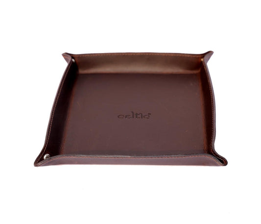 Dark Brown Color Pure Leather Tray For Office Use Pack of 50