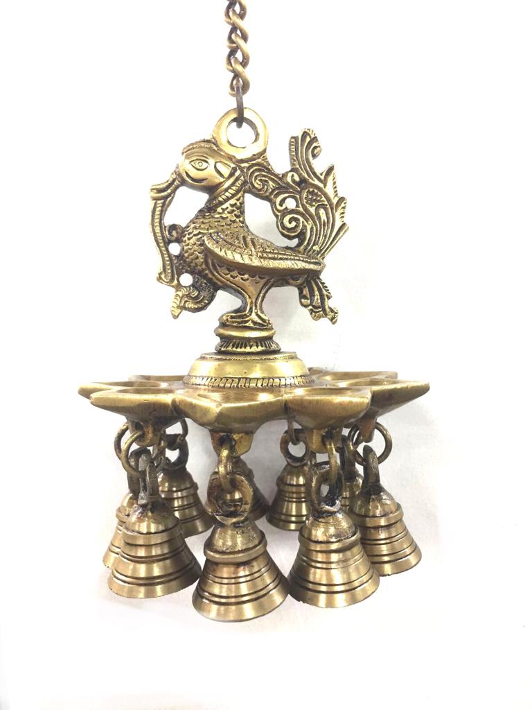 9/16 Deepak Lamp Brass Hanging Diya For Temple Pooja Room Décor By Tamrapatra Pack of 25