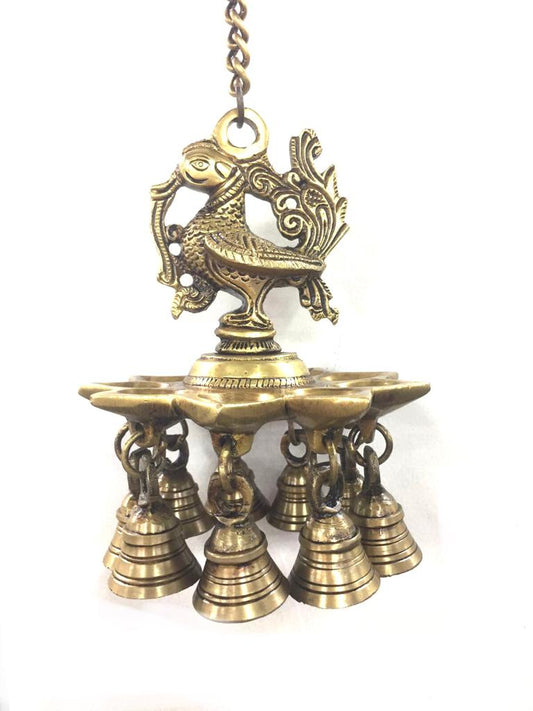 9/16 Deepak Lamp Brass Hanging Diya For Temple Pooja Room Décor By Tamrapatra Pack of 25