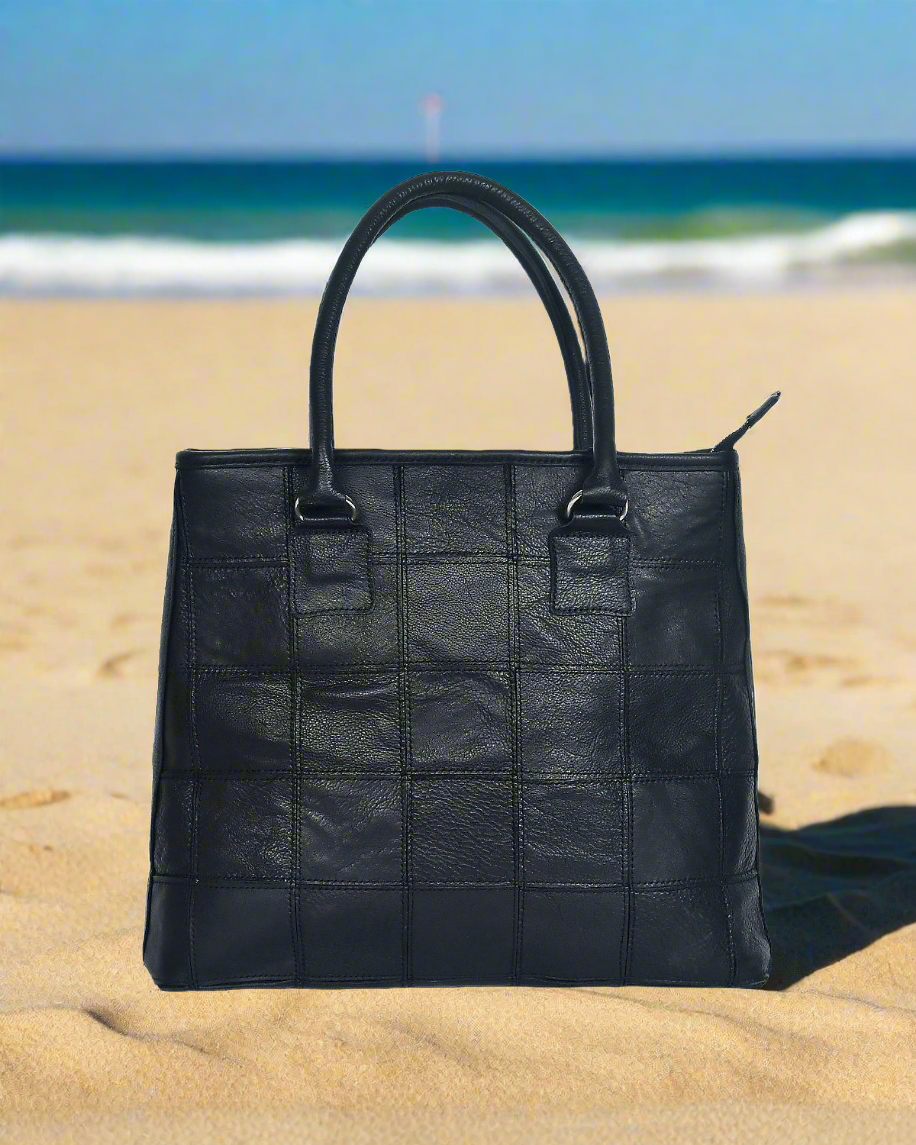 Black Premium Tote Leather Bag, Art: BG-1141 Pack of 25