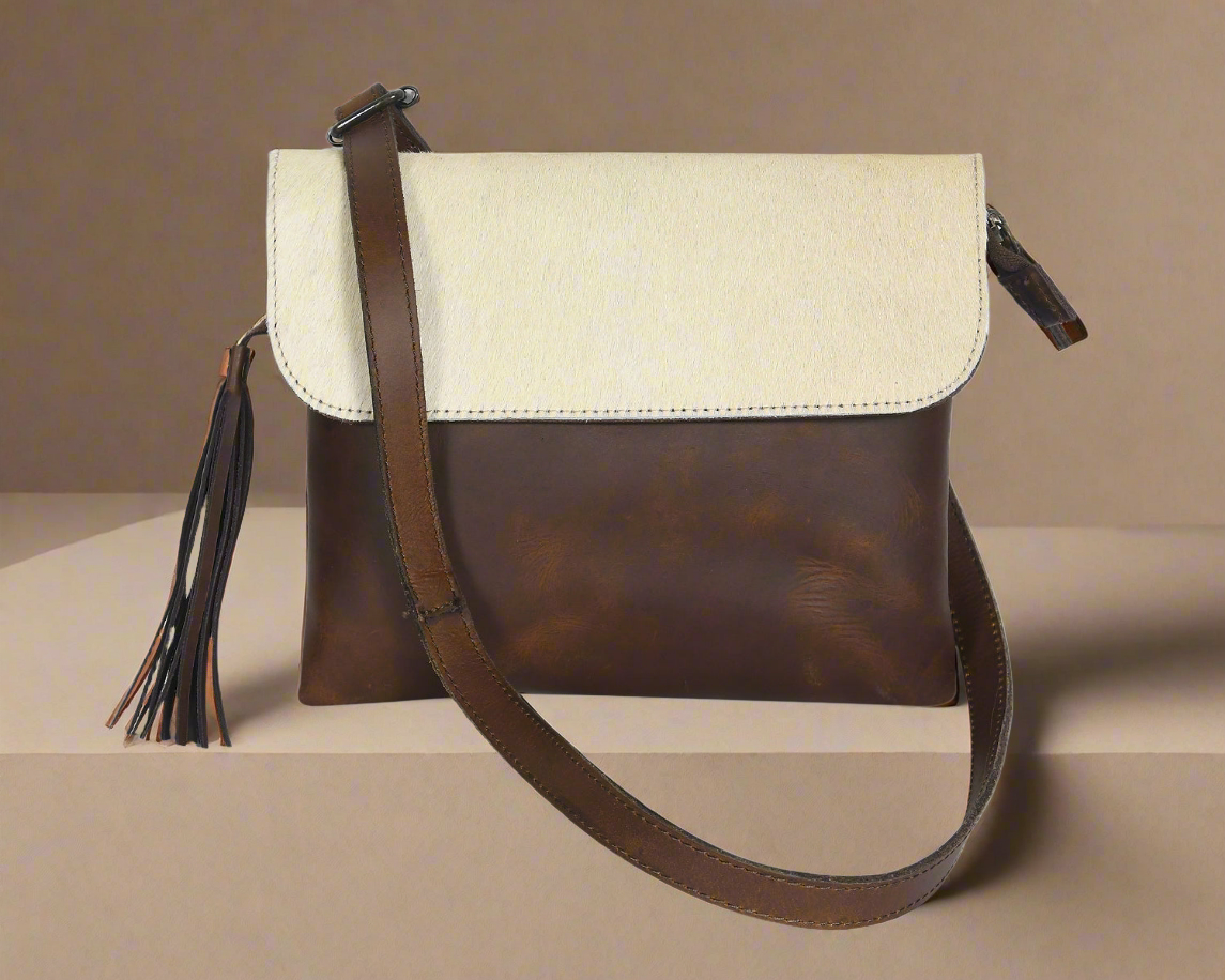 White And Tabaco Color Sling Bag,  Art: BG-1131 Pack of 25