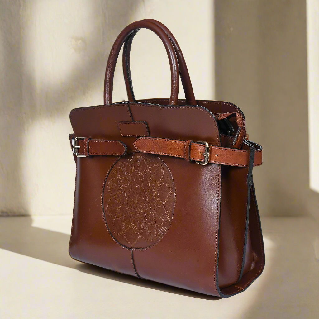 Brown or black color pure leather Shoulder bag for girls and women with glorious design | Party wear.  Art: BG-1555 Pack of 25