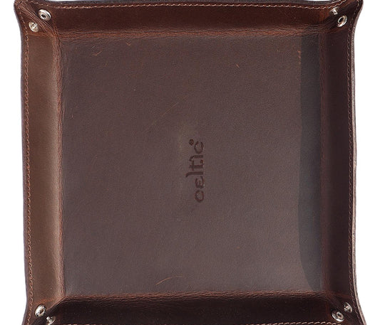 Dark Brown Color Pure Leather Tray For Office Use Pack of 50