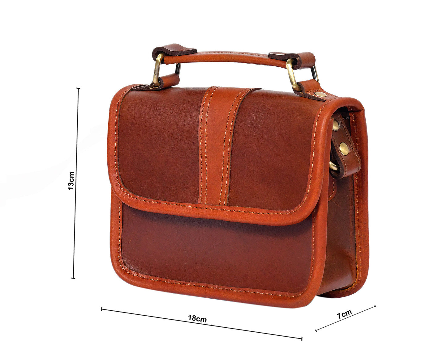 Brown color pure leather sling bag with glorious design for women and girls | Party wear, Art: BG-1155 Pack of 25