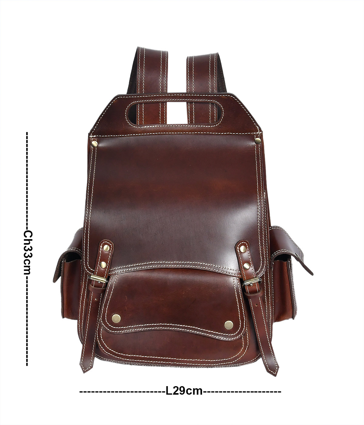 Elevate Your Style with Our Classic Brown Leather Backpack. Art: BG-1432 Pack of 25