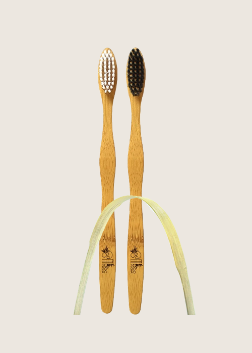 Bamboo Toothbrush (Pack of 2) with tongue cleaner Pack of 50
