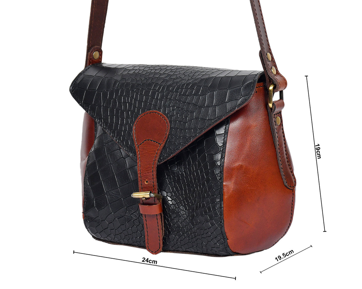 Elevate Your Style with Our Black Croco Leather Sling Bag. Art: BG-1153 Pack of 25