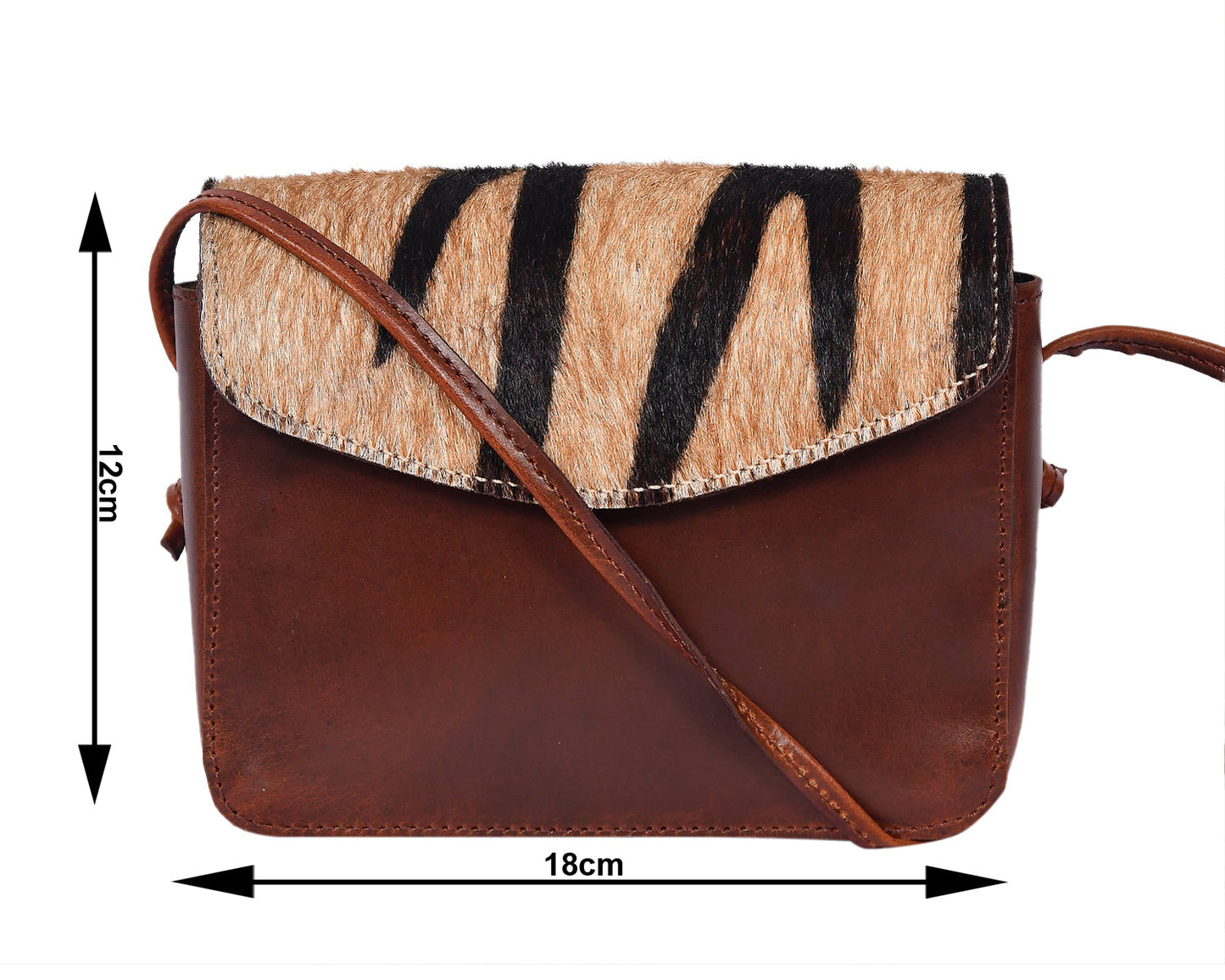 Elevate - Brown Leather Sling Bag with Hair-On Leather, Art: BG-1445 Pack of 25