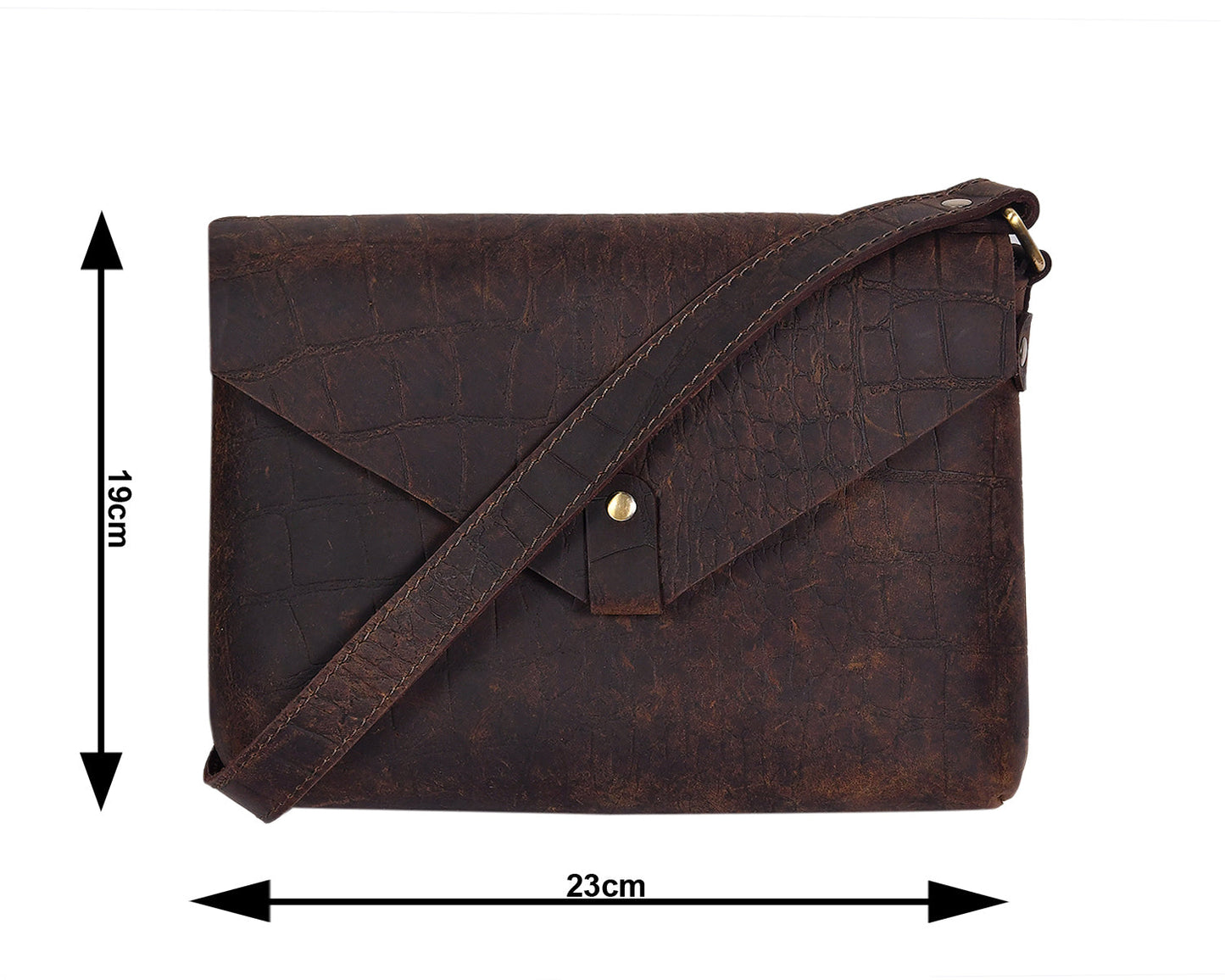 Elevate Your Style with Our Brown Croco Leather Sling Bag. Art: BG-1448 Pack of 25