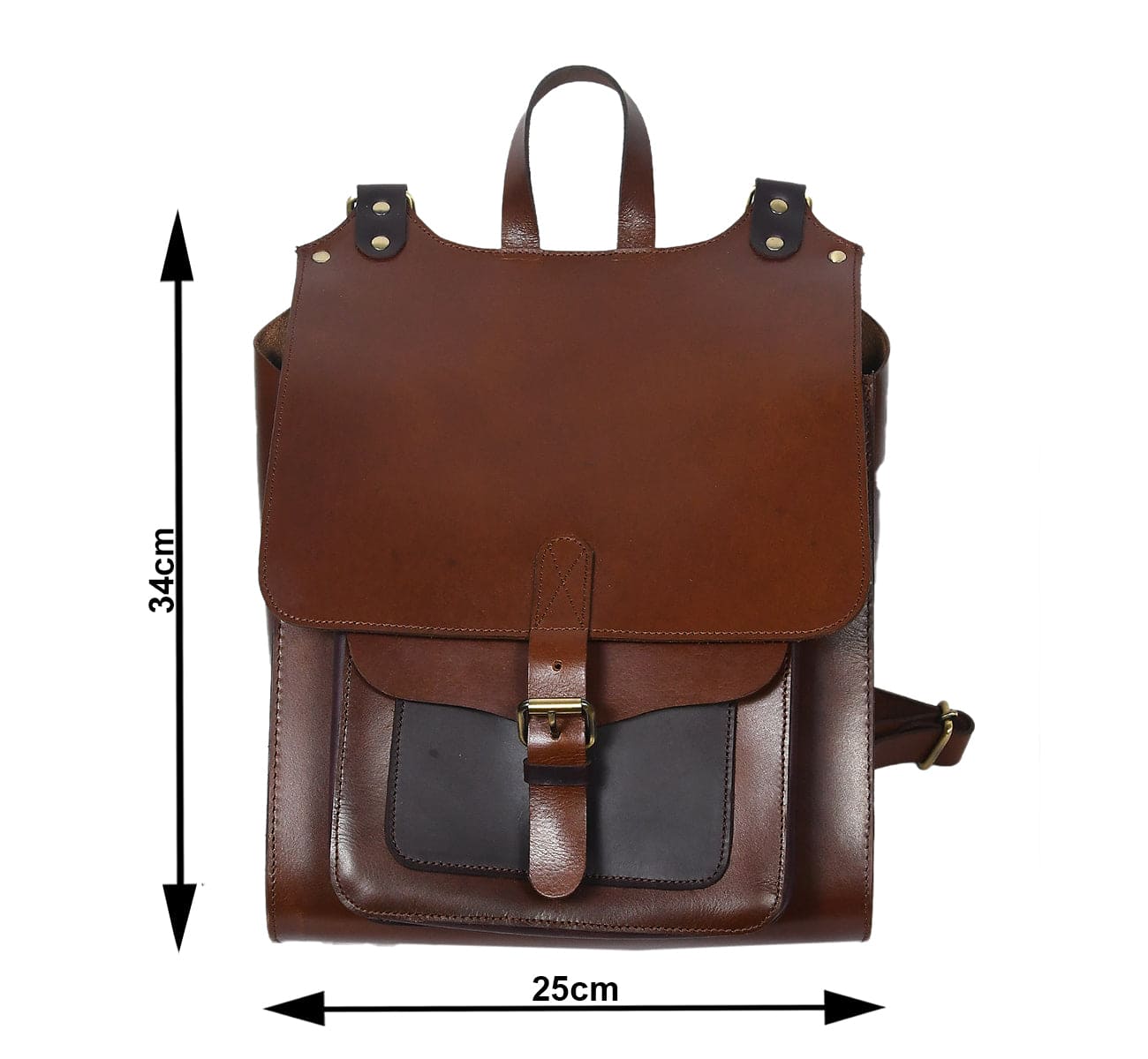 Premium Black and Brown Leather Backpack. Art: BG-1416 Pack of 25